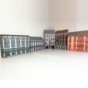 low relief town buildings in HO scale