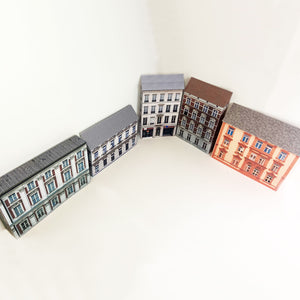 low relief town buildings in HO scale