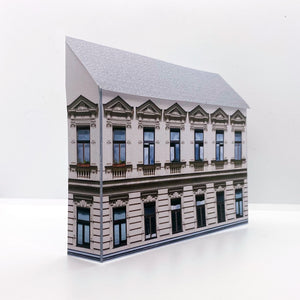 card low relief town building
