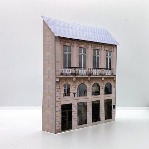 card low relief town building