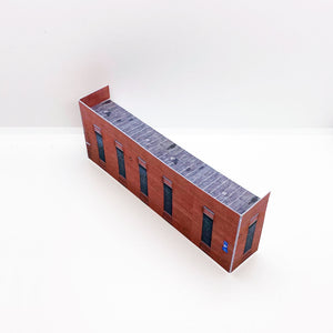 card low relief model railway industrial building
