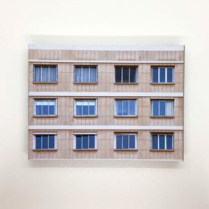 low relief model railway apartment building