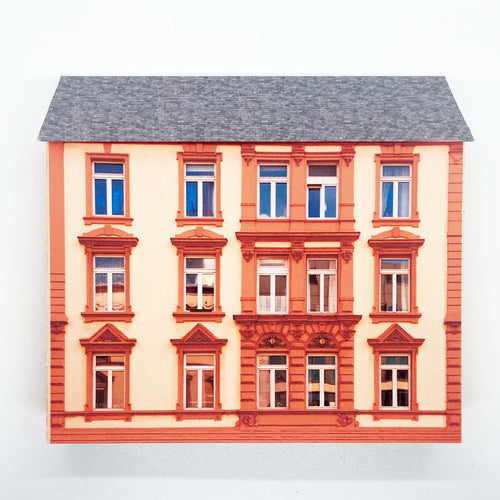 card low relief town building