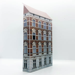 card low relief retro town building