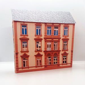 card low relief town building
