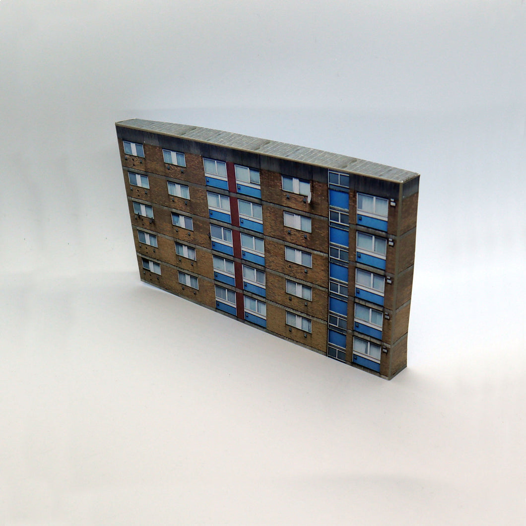 Printable 1:148 Card N Gauge Model Railway Residential Flats Building (LR-R-014)