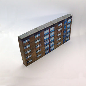 Printable 1:148 Card N Gauge Model Railway Residential Flats Building (LR-R-014)