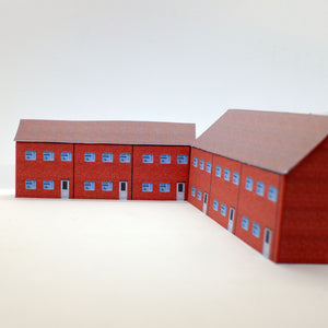 Low relief N scale terraced houses