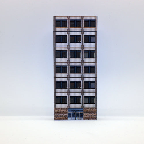 Low relief N gauge high rise building