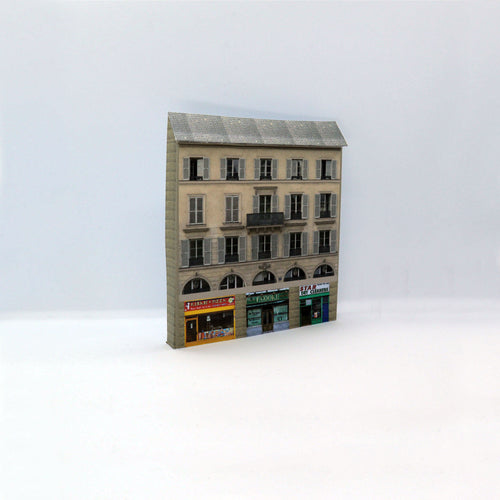 Low relief N scale shops 