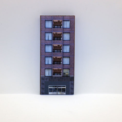 Printable 1:148 Card N Gauge Model Railway Building Residential  Flats (LR-R-007)