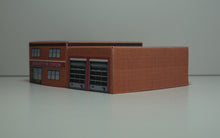 Load image into Gallery viewer, N Gauge fire station viewed from the side