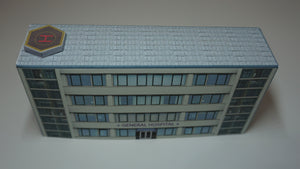 N Gauge hospital viewed from the front and above