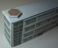 Load image into Gallery viewer, N Gauge hospital viewed from the side and above