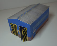 Load image into Gallery viewer, N Gauge Modern Blue Train Shed for 2 Trains