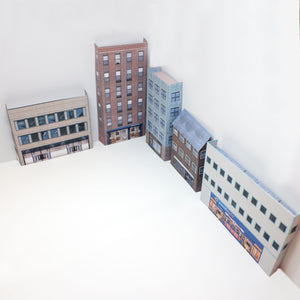 N gauge low relief commercial buildings and shops