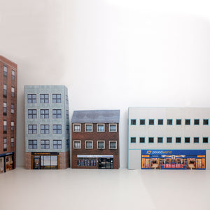 N gauge low relief commercial buildings and shops
