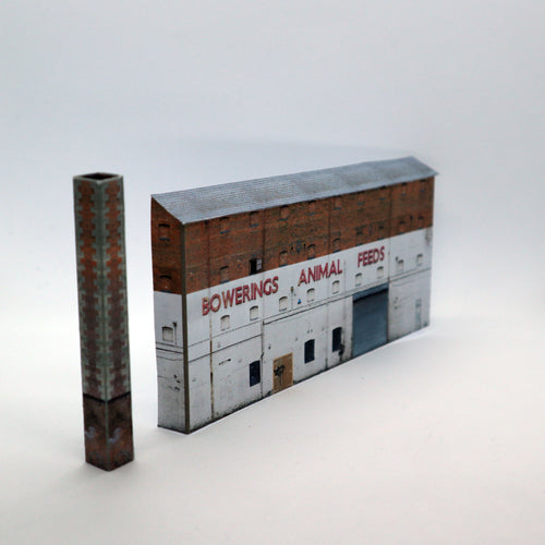 N gauge warehouse with chimney