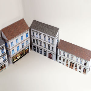Low relief OO gauge buildings and town scene