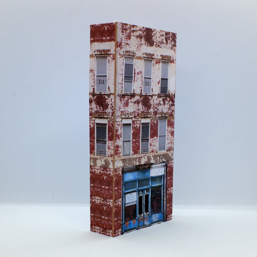 Low relief derelict building in N scale