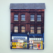 Load image into Gallery viewer, Low relief derelict shop in N scale