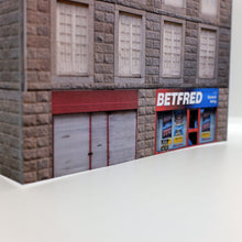 Load image into Gallery viewer, Low relief OO gauge bookmakers and residential building