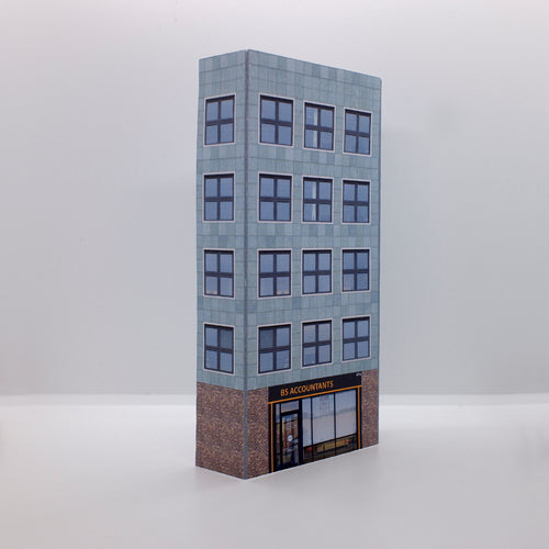 Low relief oo gauge high rise and shop