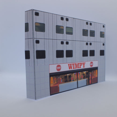 Low relief OO gauge fast food restaurant