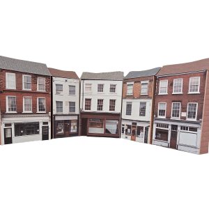low relief town shops for model railways