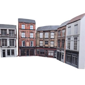 low relief british high street shops for model railways
