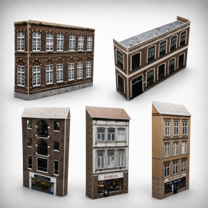 model railway high street shops